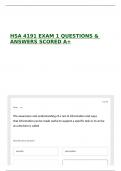 HSA 4191 EXAM 1 QUESTIONS & ANSWERS SCORED A&plus;