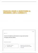 HSA4191 EXAM 2 QUESTIONS & ANSWERS 100&percnt; CORRECT&excl;&excl;