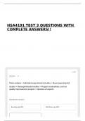 HSA4191 TEST 3 QUESTIONS WITH COMPLETE ANSWERS&excl;&excl;