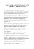 MARYLAND ASBESTOS EXAM WITH CORRECT ANSWERS 2025