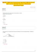 MATH 1280 Final Actual Exam Questions With Reviewed  100&percnt; Correct Detailed Answers & Rationales  Guaranteed Pass&excl;&excl; 