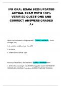 IFR ORAL EXAM 2025&vert;UPDATED ACTUAL EXAM WITH 100&percnt; VERIFIED QUESTIONS AND CORRECT ANSWERS&vert;GRADED A&plus;