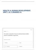 HEALTH & HUMAN DEVELOPMENT UNIT 1 & 2 GRADED A&plus;