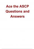 Ace the ASCP Questions and Correct Answers &lpar;100&percnt; COMPLETE ANSWERS&rpar; ALREADY GRADED A&plus; &vert; 100&percnt; satisfaction guarantee with complete solutions&comma; &lpar;Latest update&rpar; 2025&sol;2026&period;
