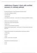 Addictions Chapter 2 Quiz with verified answers A&plus; already passed