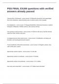 PSS FINAL EXAM questions with verified answers already passed 