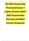 ATI RN Community Proctored Exam 7 Latest 2025/2026 Update (exam Questions with correct answers and Rationales)