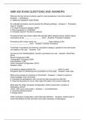 AMB 400 EXAM QUESTIONS AND ANSWERS