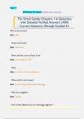 The Great Gatsby Chapters 1-6 Questions  with Detailed Verified Answers &lpar;100&percnt;  Correct Answers&rpar; &sol;Already Graded A&plus;
