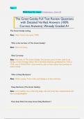 The Great Gatsby Full Test Review Questions  with Detailed Verified Answers &lpar;100&percnt;  Correct Answers&rpar; &sol;Already Graded A&plus;