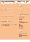 Personnel Specialist Test 1 questions with 100&percnt; verified answers A&plus; already passed &lpar;updated&rpar;