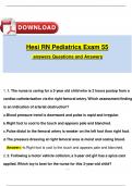 2025 Hesi RN Pediatrics Exam 55 answers Questions and Answers (2025 / 2026) (Verified Answers)