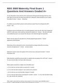 NSG 3500 Maternity Final Exam 1 Questions And Answers Graded A&plus;