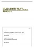 HIT 101 - EXAM 1 &lpar;CH 1-5&rpar; QUESTIONS WITH 100&percnt; SOLVED ANSWERS&excl;&excl;