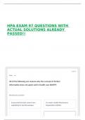 HPA EXAM 97 QUESTIONS WITH ACTUAL SOLUTIONS ALREADY PASSED&excl;&excl;