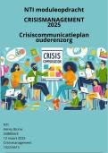 NTI moduleopdracht Crisismanagement paper 2025 - crisiscommunicatieplan ouderzorg verbeteren - cijfer 8