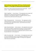 International Association Of Privacy Professionals - Chapter 4&colon; Principles Of Information Management