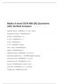 Maths A-level OCR MEI &lpar;B&rpar; Questions with Verified Answers