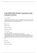 CJE PRACTICE EXAM 1 Questions with Answers Correct