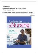 Test Bank - Fundamentals of Nursing&colon; The Art and Science of Person-Centered Care&comma; 9th Edition &lpar;Taylor&rpar;&comma; Chapter 1-46 &vert; All Chapters 2025 Update