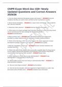 CNPR Exam Word doc-150&plus; Newly Updated Questions and Correct Answers 2025&sol;26