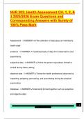 NUR 303&colon; Health Assessment CH&period; 1&comma; 2&comma; &  3 2025&sol;2026 Exam Questions and  Corresponding Answers with Surety of  100&percnt; Pass Mark 