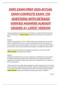 ENPC EXAM PREP 2025 ACTUAL EXAM COMPLETE EXAM 150 QUESTIONS WITH DETAILED VERIFIED ANSWERS ALREADY GRADED A&plus; LATEST VERSION