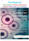 Test Bank for Potter and Perry's Canadian Fundamentals of Nursing 7th Edition by Barbara J&period; Astle  and Wendy Duggleby isbn-9780323870658 All Chapters C0vered Latest Verified Guide Graded A&plus;