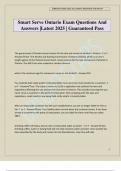 Smart Serve Ontario Exam Questions And Answers &vert;Latest 2025 &vert; Guaranteed Pass