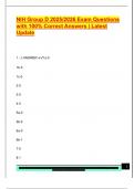 NIH Group D 2025&sol;2026 Exam Questions  with 100&percnt; Correct Answers &vert; Latest  Update 