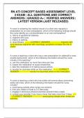 RN ATI CONCEPT BASED ASSESSMENT LEVEL 3 EXAM &vert; ALL QUESTIONS AND CORRECT ANSWERS &vert; GRADED A&plus; &vert; VERIFIED ANSWERS &vert; LATEST VERSION &lpar;JUST RELEASED&rpar;