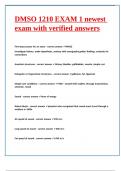 DMSO 1210 EXAM 1 newest exam with verified answers