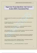 Supervisor Exam Questions And Answers &vert;Latest 2025 &vert; Guaranteed Pass