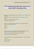 TCI Training Exam Questions And Answers &vert;Latest 2025 &vert; Guaranteed Pass
