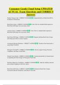 Consumer Goods Cloud Setup UPDATED  ACTUAL  Exam Questions and CORRECT  Answers  