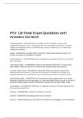 PSY 120 Final Exam Questions with Answers Correct&excl;&excl;
