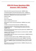 BTN 533 Exam Questions With Answers 100&percnt; Verified 