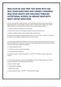 WGU D220 OA 2025 PREP TEST BANK WITH 400 REAL EXAM QUESTIONS AND CORRECT ANSWERS&sol; WGU D220 HEALTH AND WELLNESS THROUGH NUTRITIONAL SCIENCE OA &lpar;BRAND NEW&excl;&rpar;WITH MOST TESTED QUESTIONS
