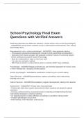 School Psychology Final Exam Questions with Verified Answers
