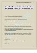 Texas Roadhouse Bar Test Exam Questions And Answers &vert;Latest 2025 &vert; Guaranteed Pass