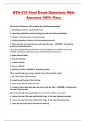 BTN 533 Final Exam Questions With Answers 100&percnt; Pass 