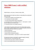 Nurs 5000 Exam 1 with verified solutions