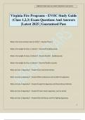 Virginia Fire Programs - EVOC Study Guide &lpar;Class 1&comma;2&comma;3&rpar; Exam Questions And Answers &vert;Latest 2025 &vert; Guaranteed Pass