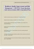 Healthcare Quality Improvement and Risk Management - C430 WGU Exam Questions And Answers &vert;Latest 2025 &vert; Guaranteed Pass