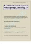 WGU C430 Healthcare Quality Improvement and Risk Management&period; Exam Questions And Answers &vert;Latest 2025 &vert; Guaranteed Pass
