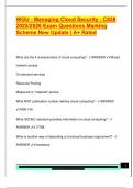 WGU - Managing Cloud Security - C838  2025&sol;2026 Exam Questions Marking  Scheme New Update &vert; A&plus; Rated 
