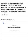 MPOETC STATE CERTIFICATION EXAM ALL QUESTIONS AND CORRECT DETAILED ANSWERS TOP RATED VERSION FOR ALREADY A&plus; GRADED &vert; BRAND NEW&excl;&excl;&lbrace;REVISED&rcub;