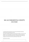 NSG 122 FUNDAMENTAL CONCEPTS HESI FINAL EXAM