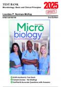 Test Bank for Microbiology&colon; Basic and Clinical Principles&comma; 2nd Edition by Lourdes P&period; Norman &vert; ISBN 9780136785750 &vert; All Chapters &vert; Includes Rationales