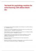 Test bank for psychology modules for  active learning 12th edition Edwin  doc Through self-concept and feeling accepted&comma; and loved will give you a positive outlook on  life&period; - ANSWERS--Rogers A person who is careless and disorganized most clearly ranks lo